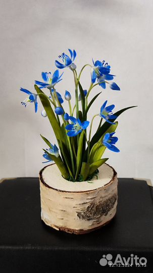 Пролески из холодного фарфора