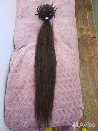 Волосы для наращивания 60 см русые бу