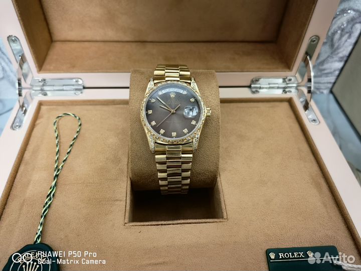 Часы Rolex President DD Y/G Bark Diamond Dial