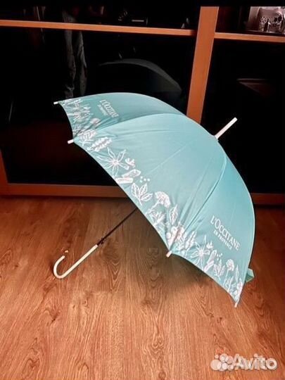 Зонт трость loccitane новый голубой