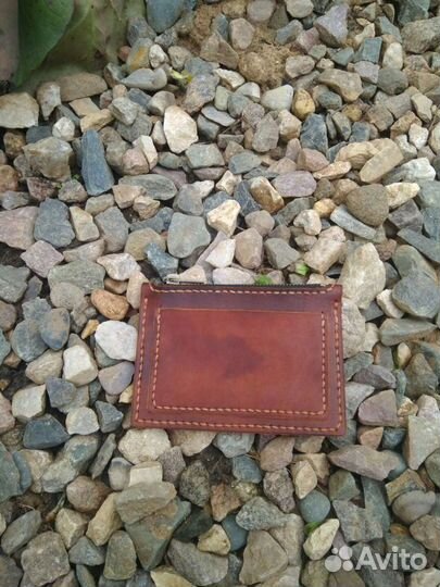 Кошелек натуральная кожа на молнии ручной работы