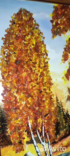 Картина постер с янтарем 32х23 см