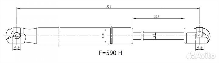 Амортизатор (упор) крышки багажника для GS 1853