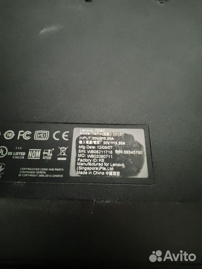 Ноутбук lenovo g580