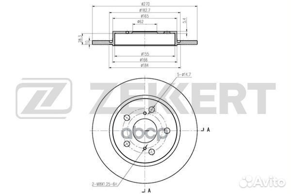 Диск торм. зад. Toyota Auris (E150 E180) 06