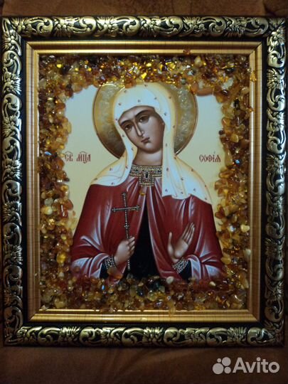 Именные янтарные иконы