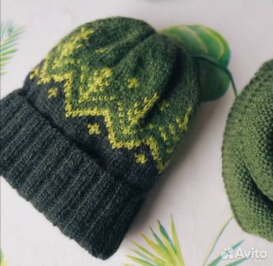 Шапка меринос шерсть 50 54 см обхват ручная работа