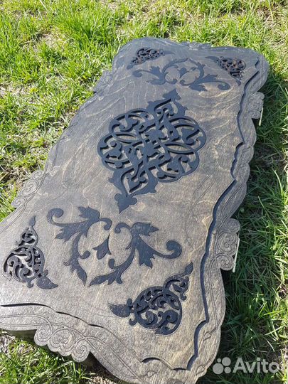 Нарды с гравировкой на стекле