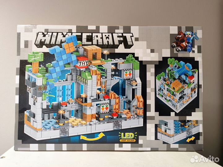 Конструктор Майнкрафт Серая крепость ledподстветка
