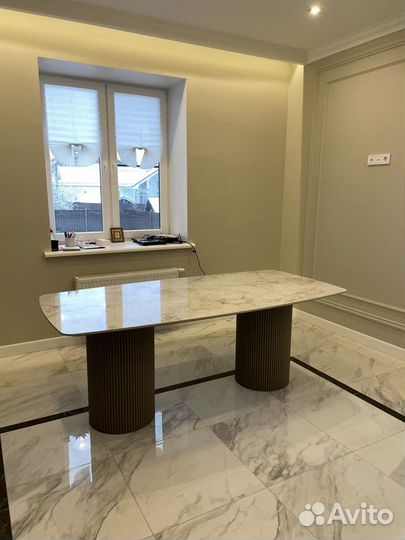 Стол из керамогранита на заказ/Реечные ножки