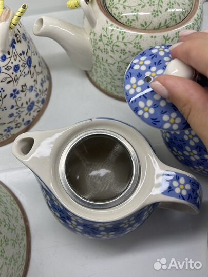 Сервиз чайный керамический чайник с заварником