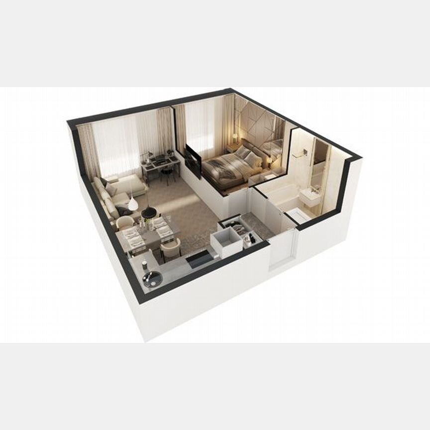 1-к. апартаменты, 38,8 м², 11/30 эт.