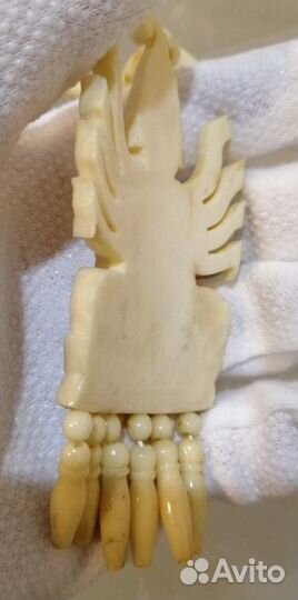 Винтажный набор из кости с нат.камнями