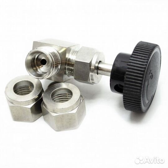 Кран игольчатый металлический, 8 мм