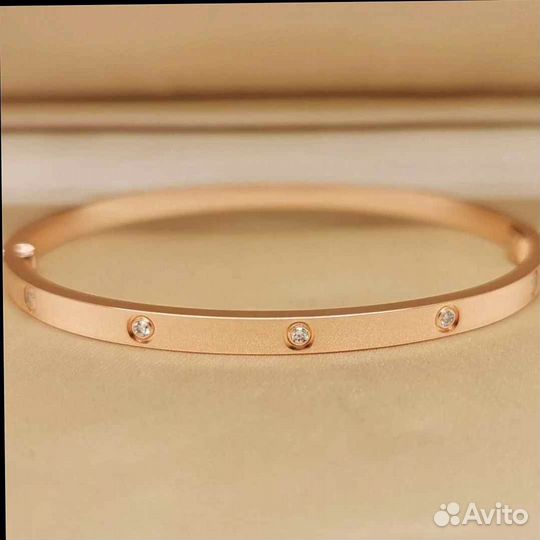 Браслет Cartier Love розовое золото 0,12ct