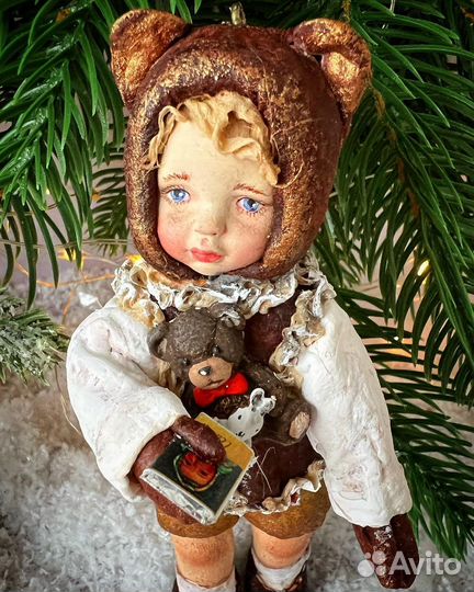 Дети на утреннике, ватная ёлочная игрушка