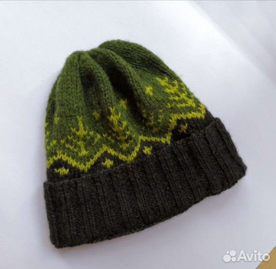 Шапка меринос шерсть 50 54 см обхват ручная работа