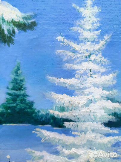 Картина Белые ёлочки 14х21см