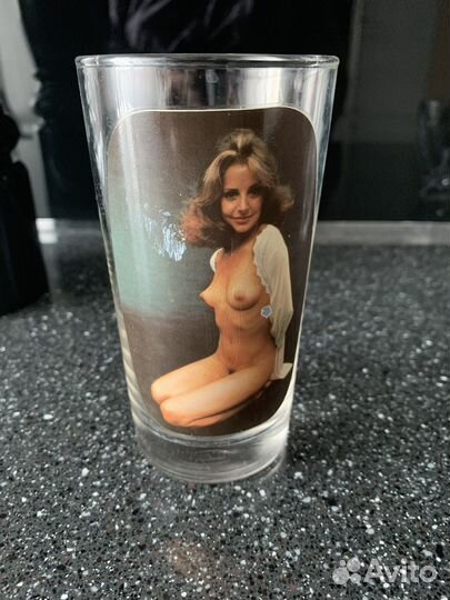 Винтажный коллекционный стакан с эротическим фото