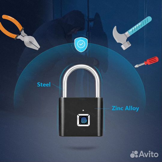 Замок с дактилоскопическим сканером