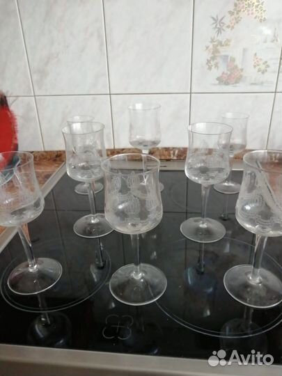 Винтажные фужеры Чехия,Гусь-Хрустальный