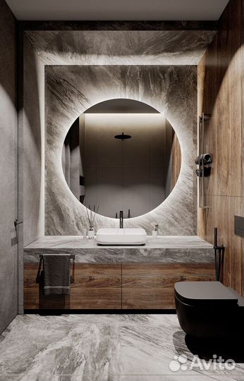 Зеркало с подсветкой круглое Vanessa