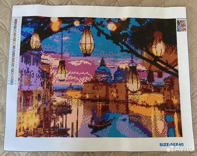 Алмазная мозаика - готовая картина без рамы