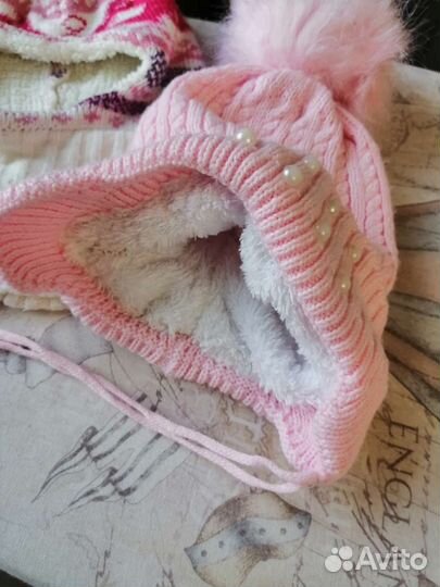 3 шапочки для девочки 1 год