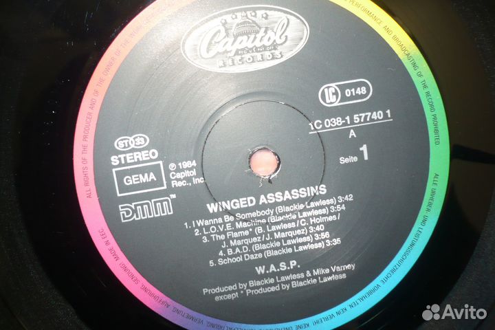 LP W.A.S.P (wasp) 1984 winged assassins germany