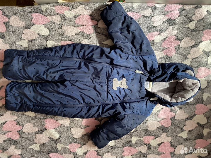 Детский зимний комбинезон на мальчика 80 см