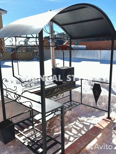 Мангал с печью под казан