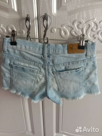 Голубые шорты для девочек 12-13 лет