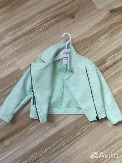 Кожаная куртка для девочки 98-104
