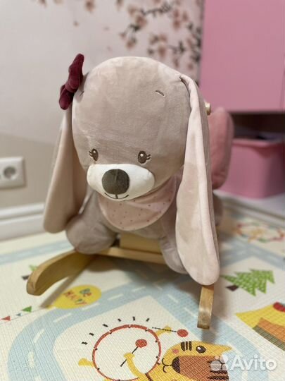 Детская качалка Nattou зайка розовая