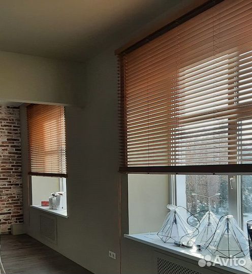 Натуральные деревянные жалюзи горизонтальные