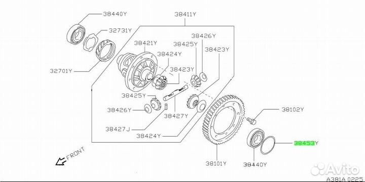 Прокладка, отрегулируйте боковой подшипник под зак