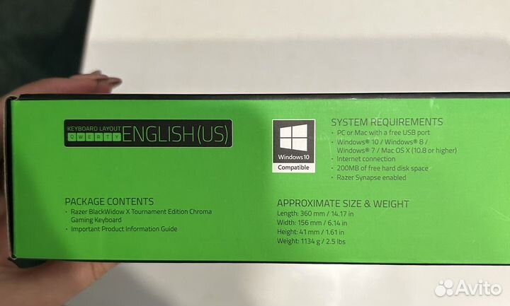 Игровая механическая клавиатура Razer blackwidow X