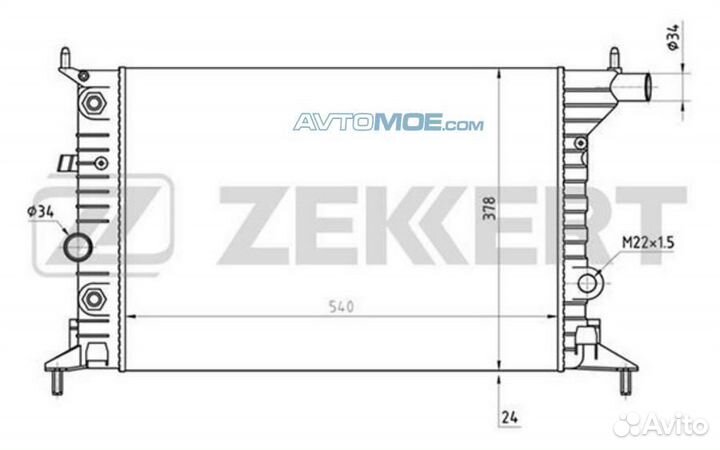 Радиатор охл. дв. Opel Vectra B 95- MK1345 zekkert