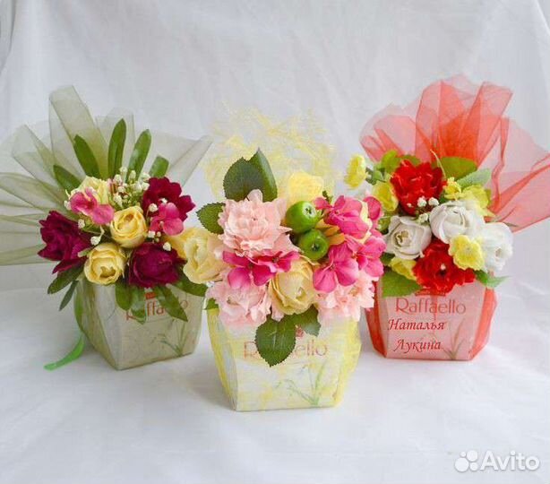 Сладкие букеты из конфет