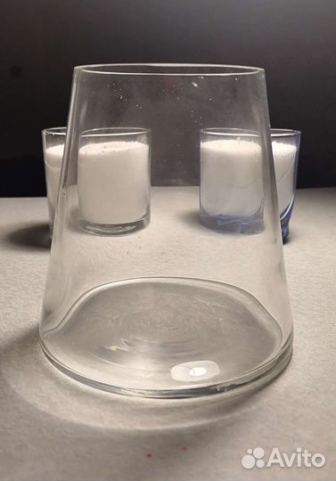 Стеклянные вазы, стаканы