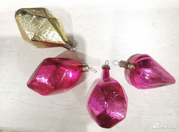 Елочные игрушки СССР кристаллы, льдинки