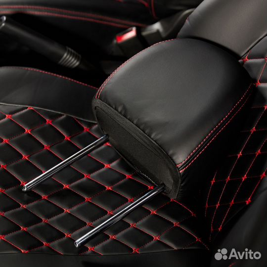 Чехлы LADA Granta 2011 - 2018 Бантики красные