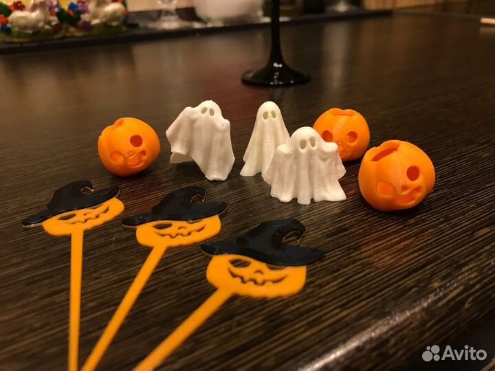 Привидения сердечки топперы брелки тыквы гирлянды