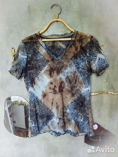 Футболка топ сетка винтаж