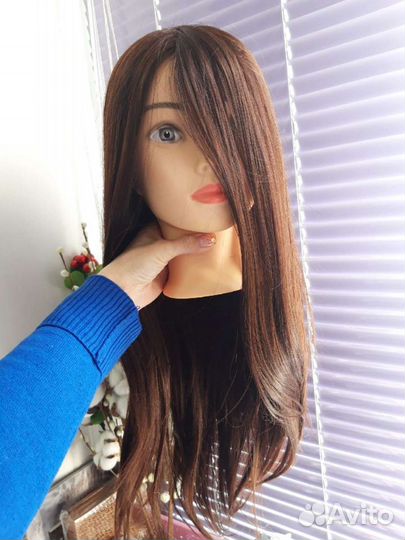 Манекен-голова (слепон) с натуральными волосами