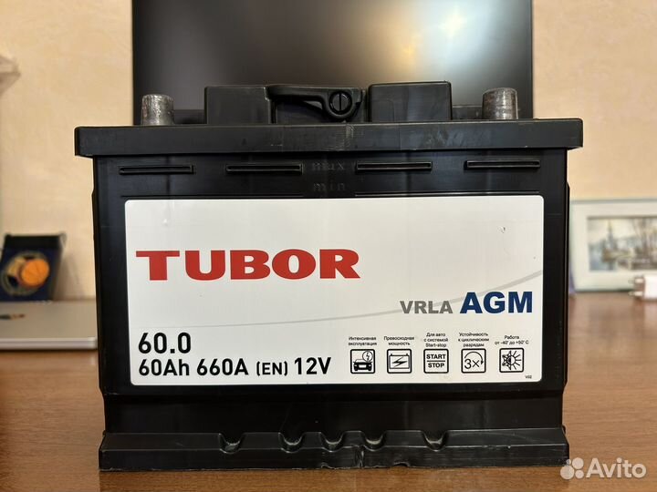 Аккумулятор Tubor AGM 60Ah 660A