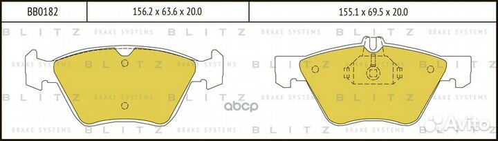 Колодки тормозные дисковые BB0182 Blitz