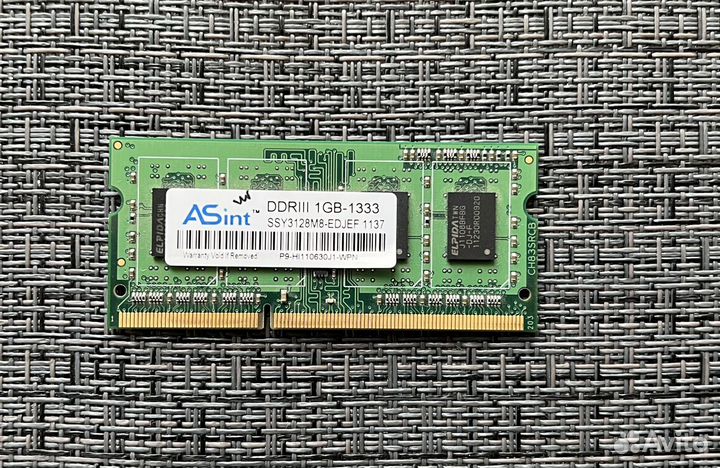 Оперативная память ASint 1 гб DDR3 1333 мгц