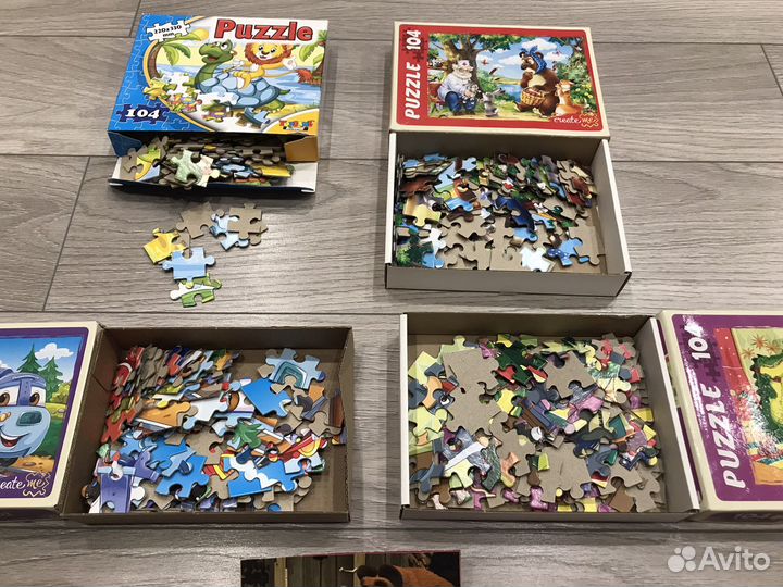 Пазлы для детей 104 элемента 5 штук