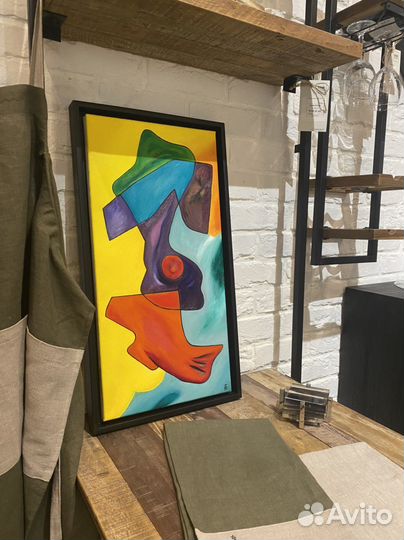 Абстрактная картина 30:90 см маслом